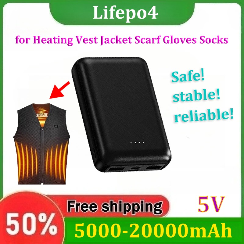 Heated Vest Battery - 20000mAh Heating Battery Power Bank Portable
