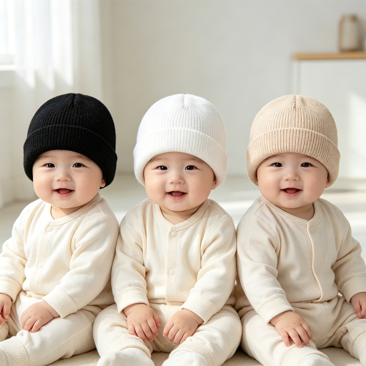 3pcs Kids Beanies Set Winter C - đánh giá và giá Knit Beanie Hat Warm