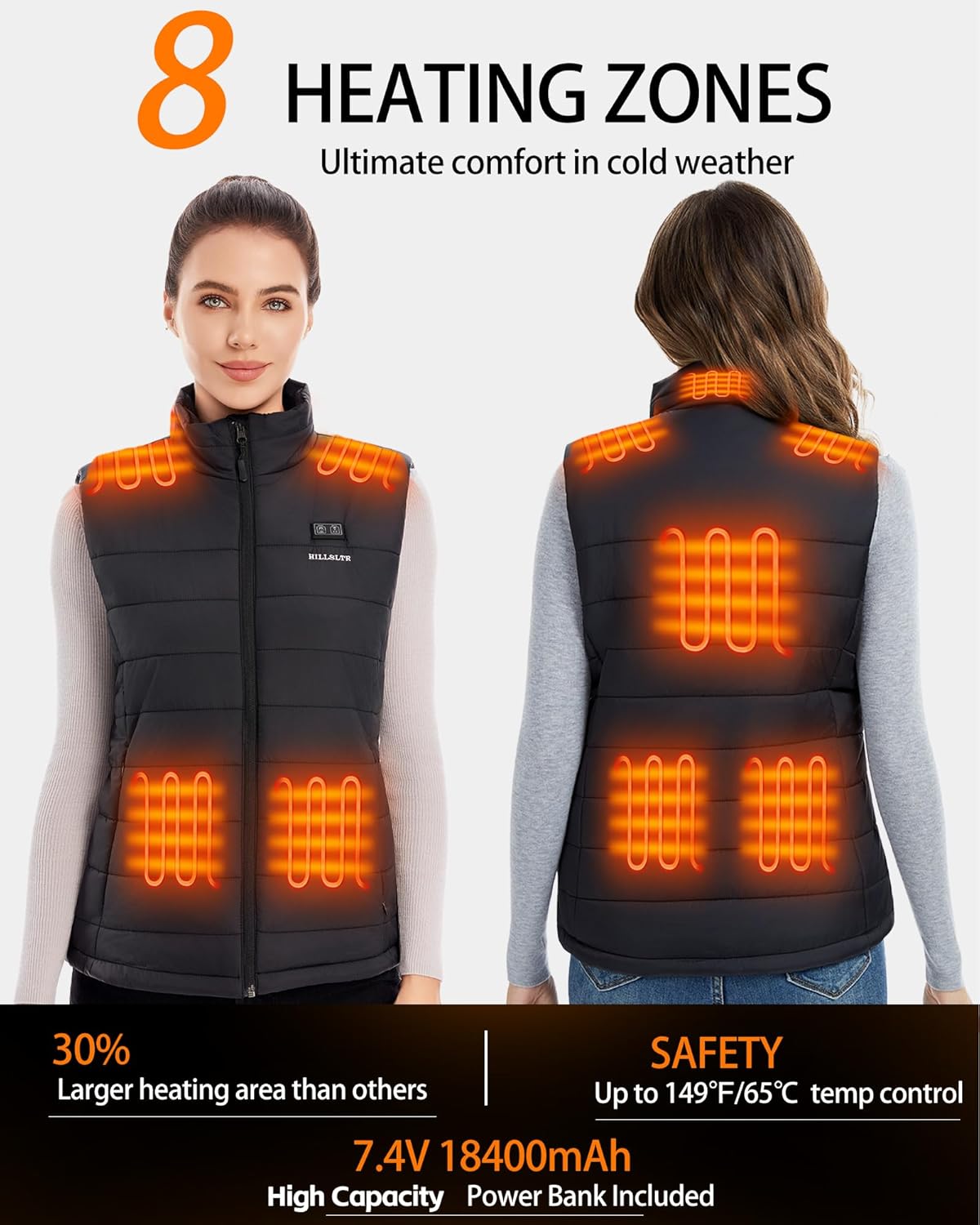 Women Heated Vest with 18400mA - đánh giá và giá Heated Vest Battery