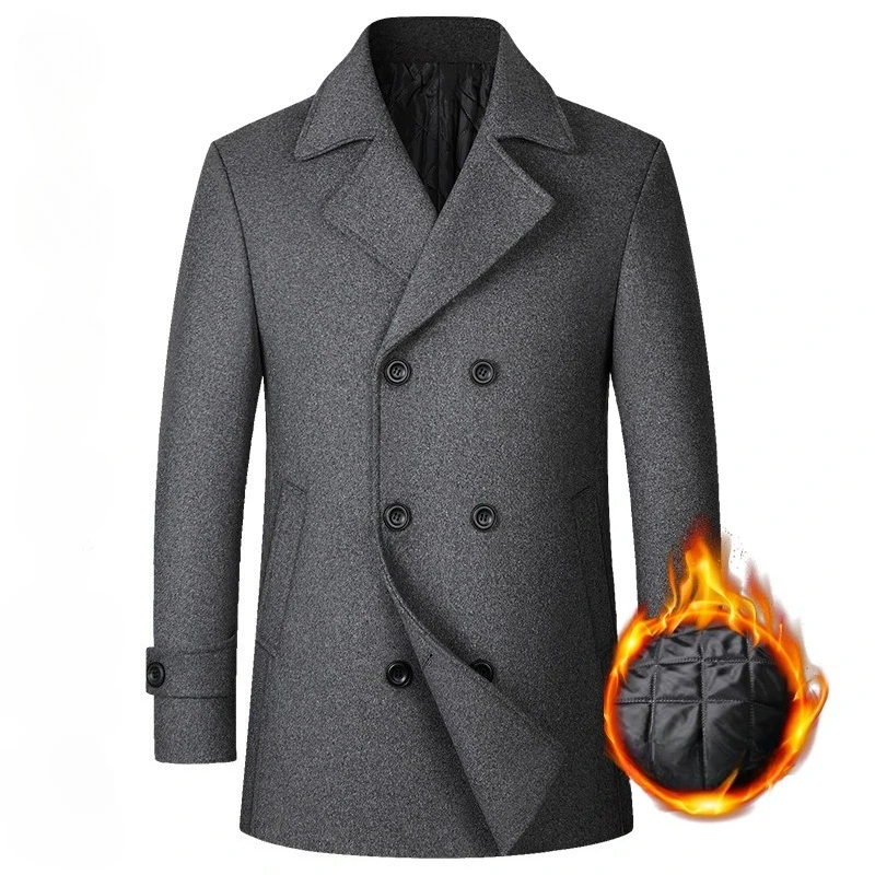 2026 Men's Double Breasted Woo - đánh giá và giá Wool Coat Peacoat