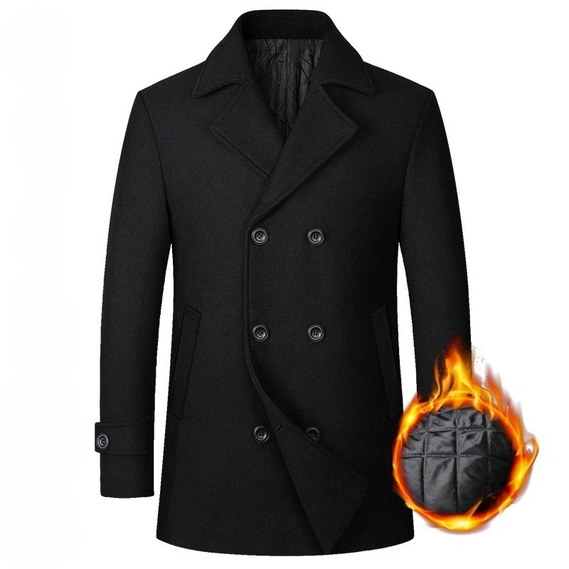 2026 Men's Double Breasted Woo - đánh giá và giá Wool Coat Peacoat