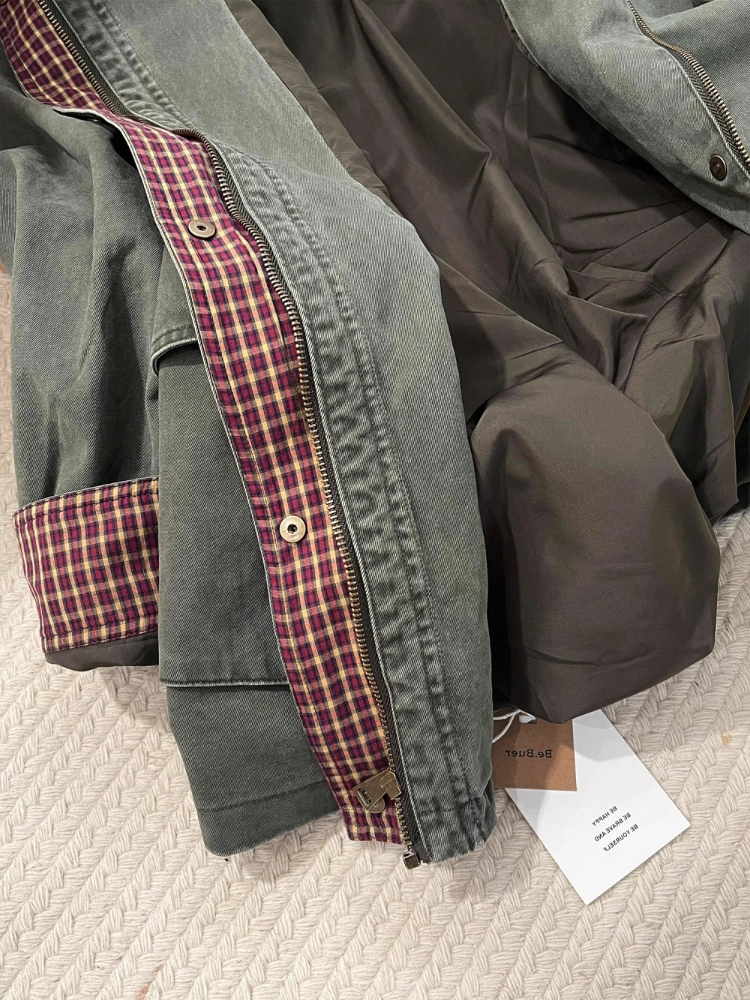Vintage Army Green Denim Jacke - đánh giá và giá Down Jacket Packable