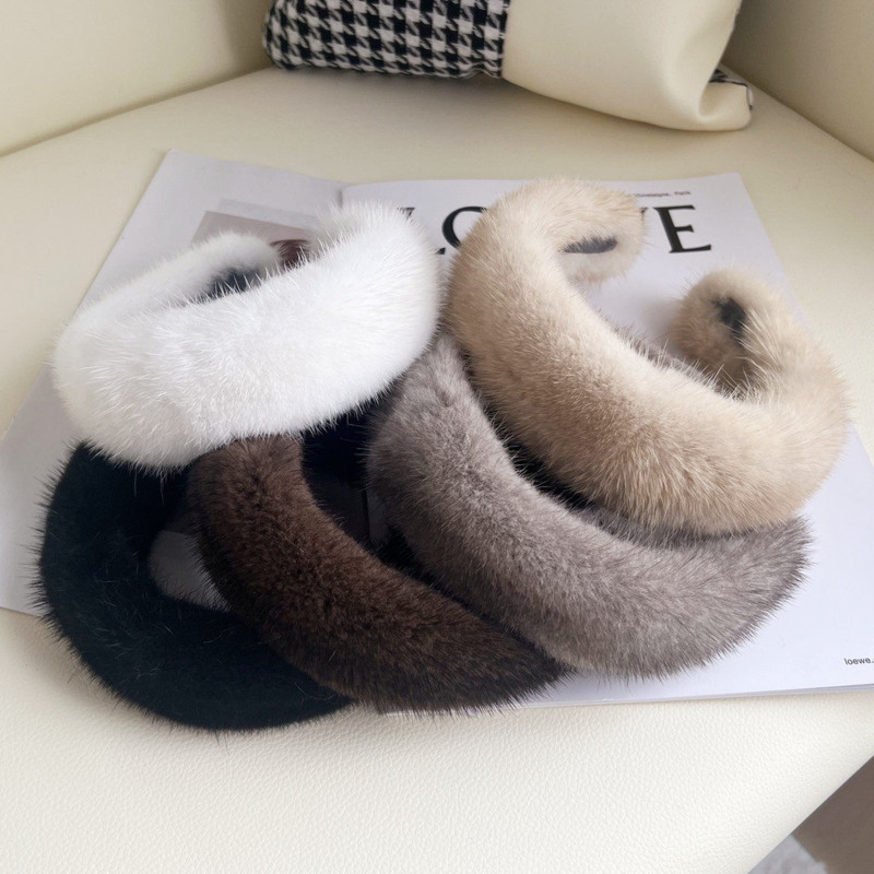 Real Mink Fur Headband Natural - đánh giá và giá Winter Headband Fleece
