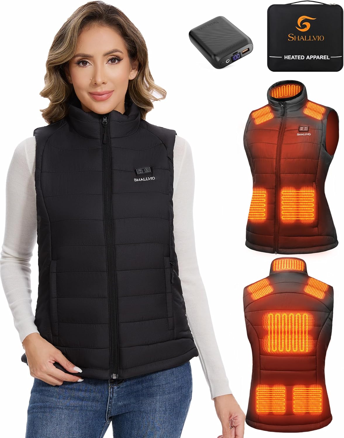 Women's Heated Vest with 16000 - đánh giá và giá Heated Vest Battery
