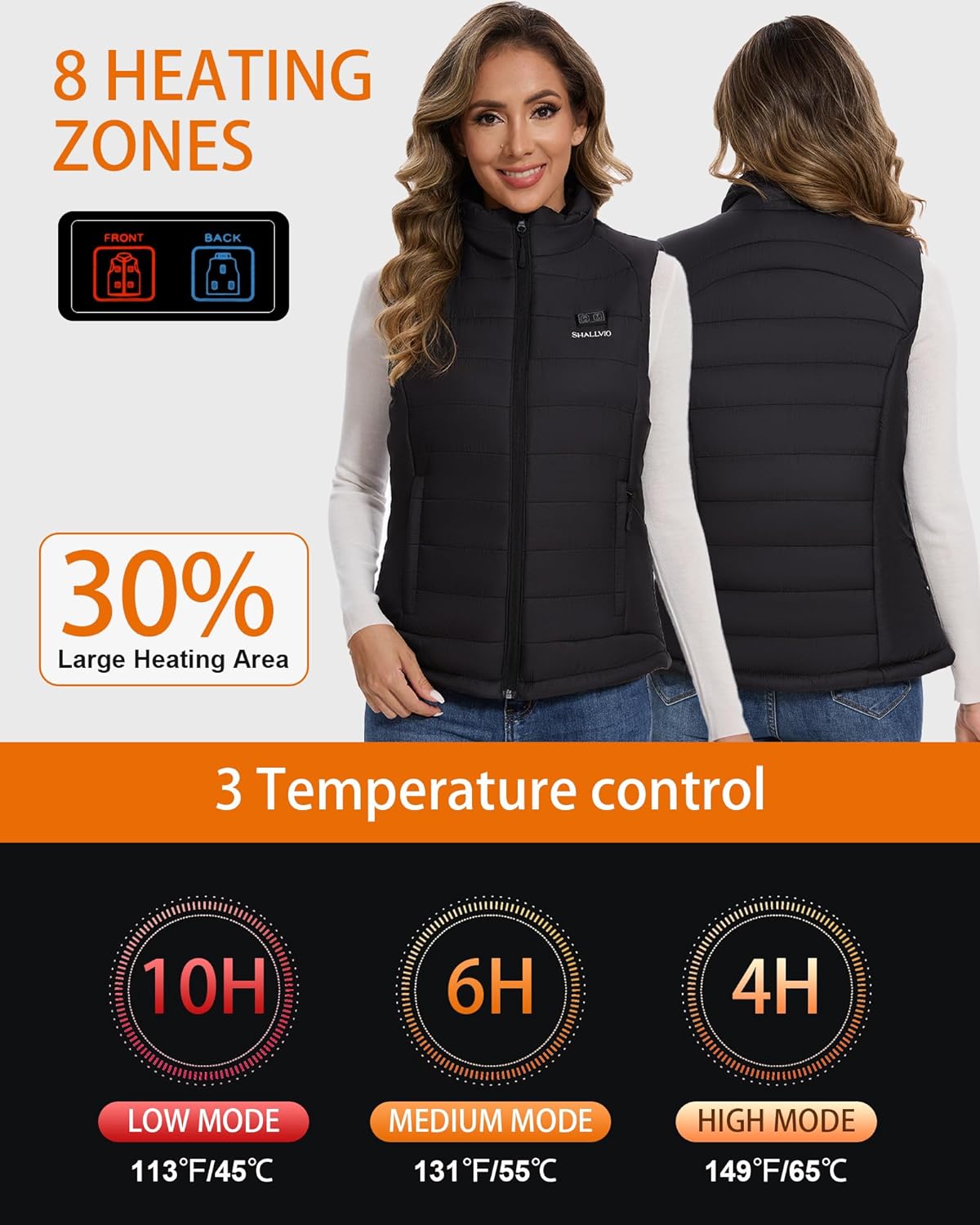 Women's Heated Vest with 16000 - đánh giá và giá Heated Vest Battery