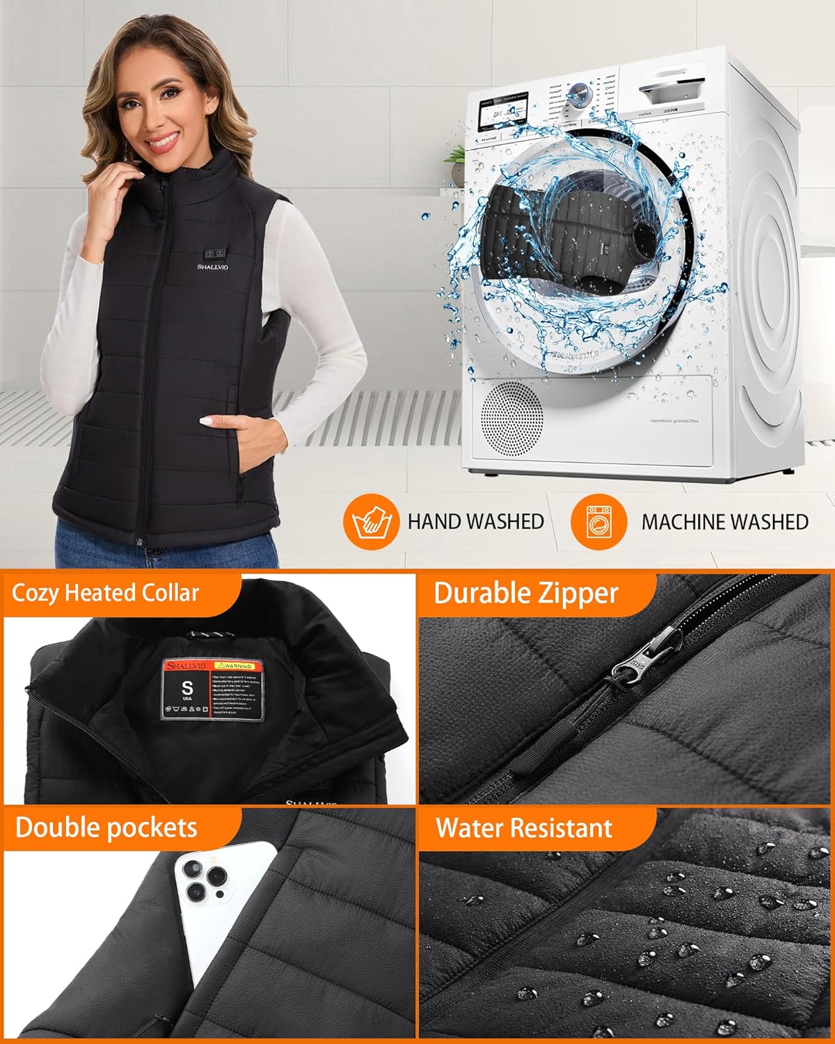 Women's Heated Vest with 16000 - đánh giá và giá Heated Vest Battery