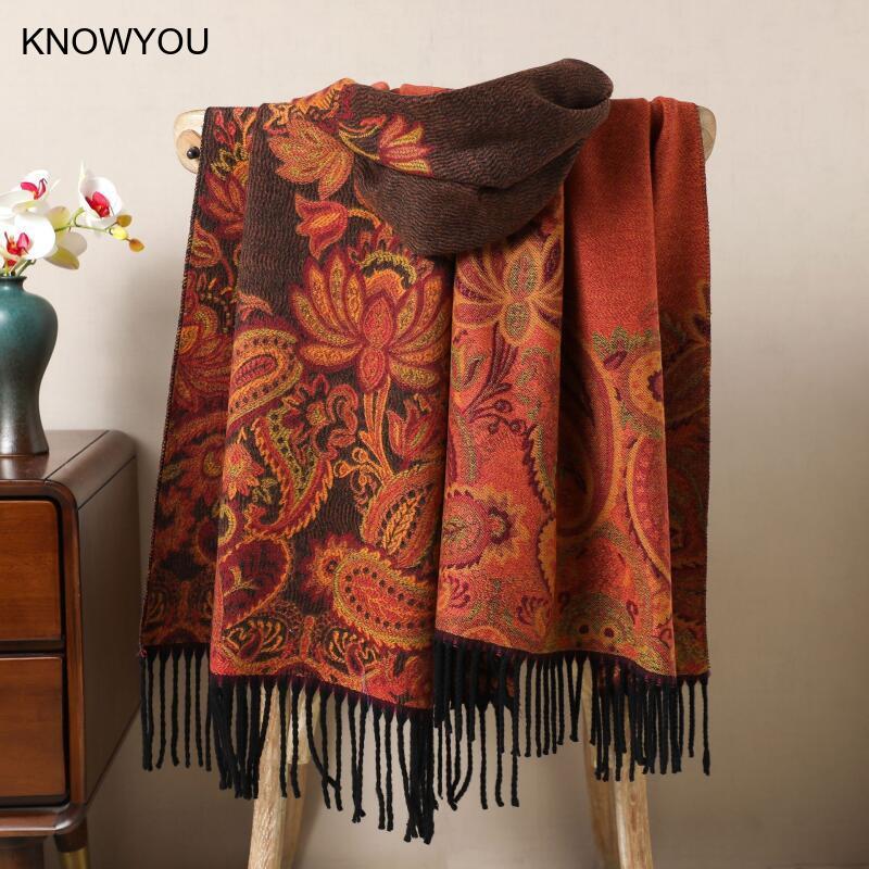 Reversible Jacquard Warm Cashm - đánh giá và giá Cashmere Pashmina Wrap