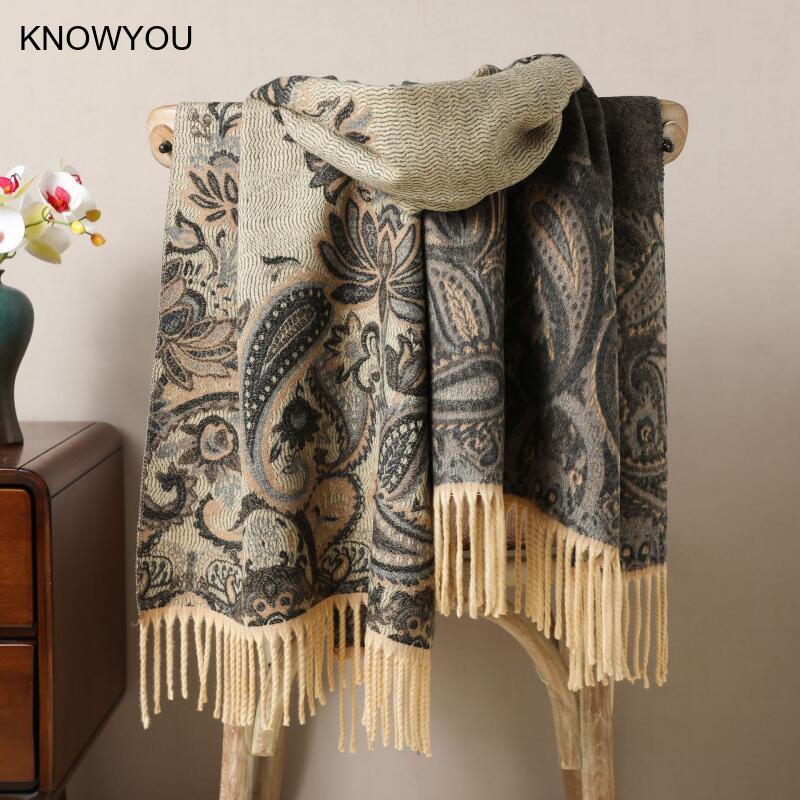 Reversible Jacquard Warm Cashm - đánh giá và giá Cashmere Pashmina Wrap
